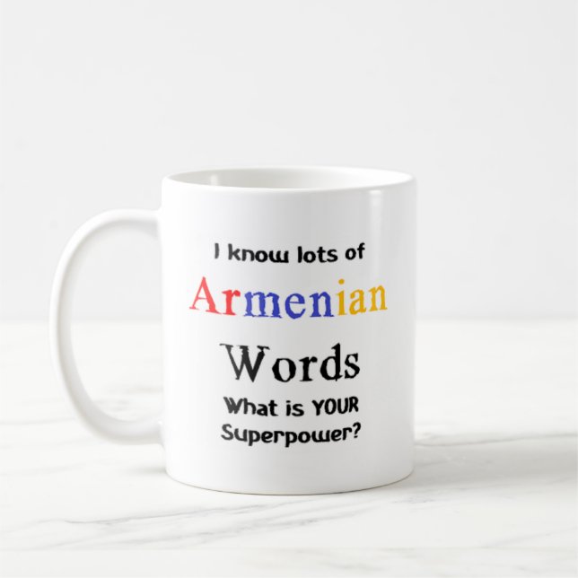 armenian words coffee mug (Left)