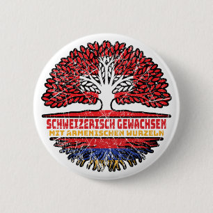 Armenien Armenisch Schweizer Schweiz Baum Wurzel 6 Cm Round Badge