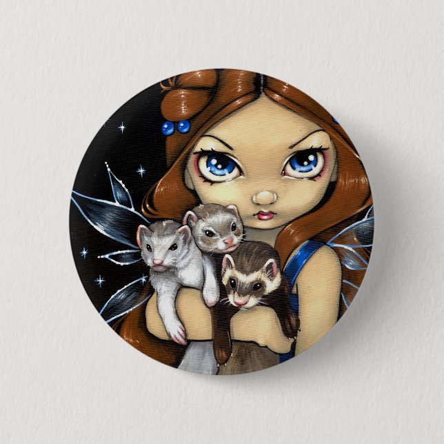 "Armful of Ferrets" Button (Front)