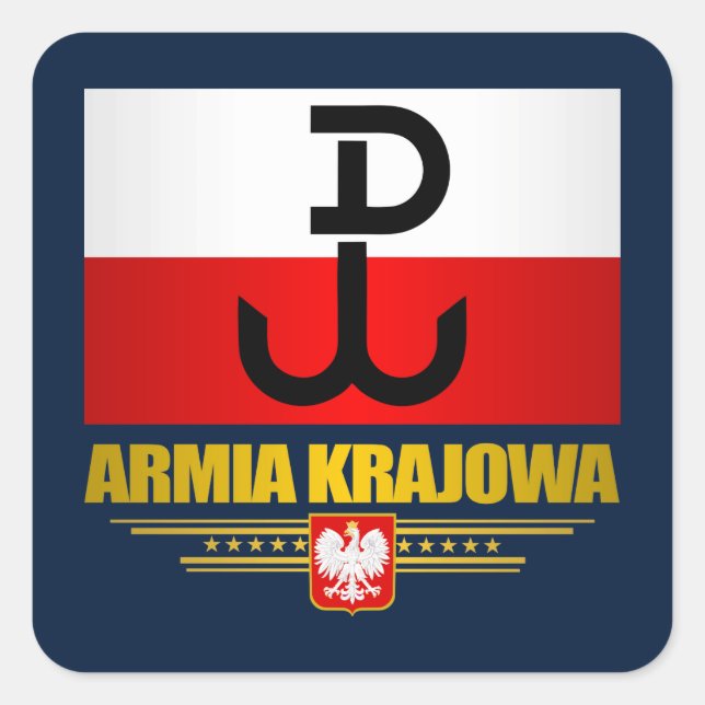 Armia Krajowa Square Sticker (Front)
