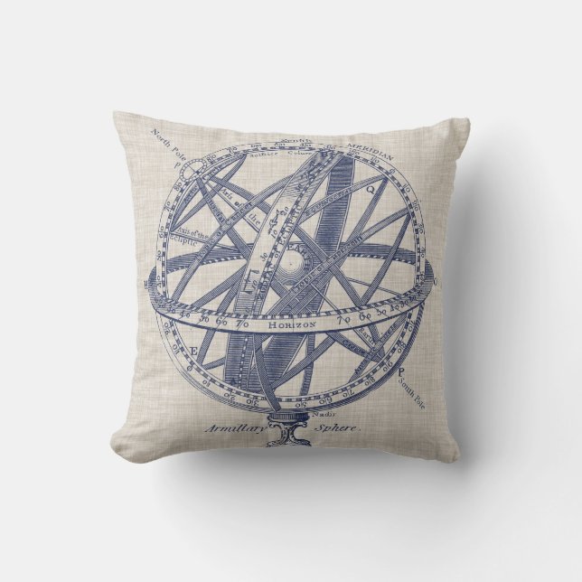 Armillary Sphere Diagram Cushion (Front)