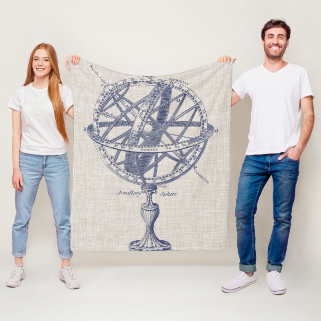 Armillary Sphere Diagram Fleece Blanket (In Situ)