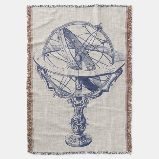 Armillary Sphere Throw Blanket (Front Vertical)