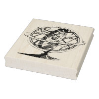 Armillary Sphere Vintage Rubber Art Stamp