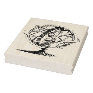 Armillary Sphere Vintage Rubber Art Stamp