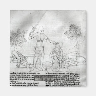 Arming a knight on a battlefield magnet