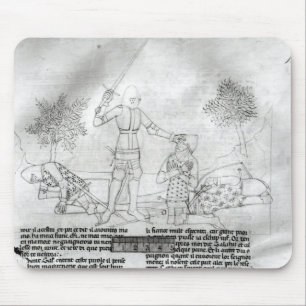Arming a knight on a battlefield mouse pad