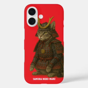 Armored Cat Warrior Illustration iPhone 16 Case