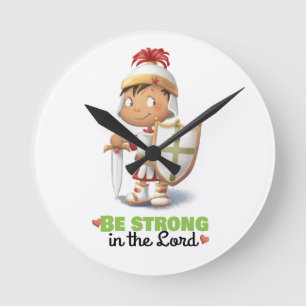 Armour of God bible verse kid wall clock