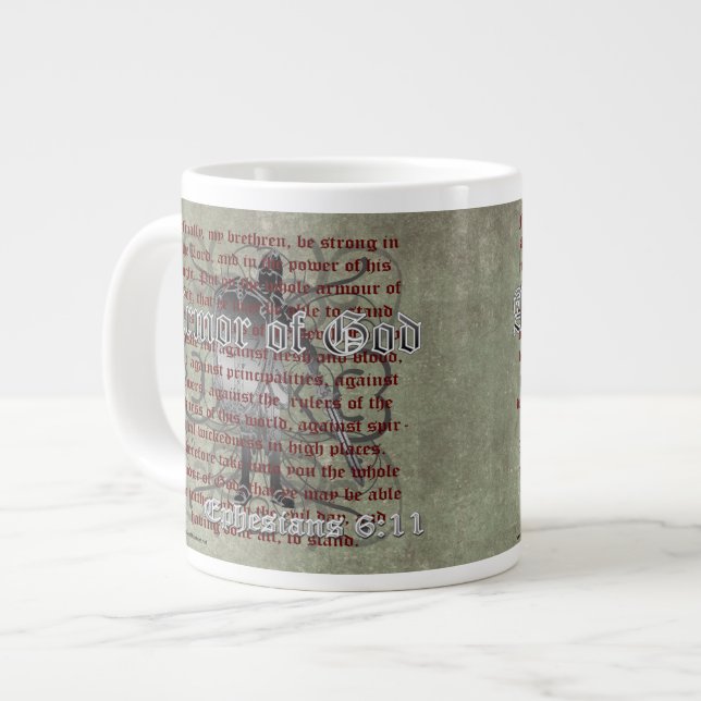 Armour of God, Ephesians 6:10-18, Christian Large Coffee Mug (Front Left)
