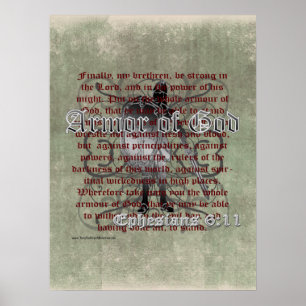Armour of God, Ephesians 6:10-18, Christian Poster