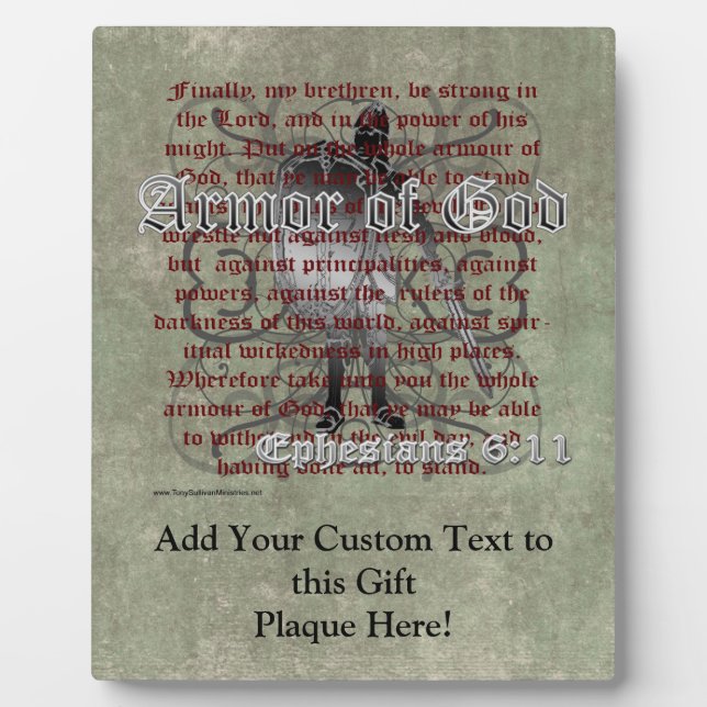 Armour of God, Ephesians 6:10-18, Christian Soldie Plaque (Front)