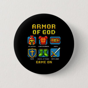 Armour Of God Pixel Faith Christian Video Game Gam 6 Cm Round Badge