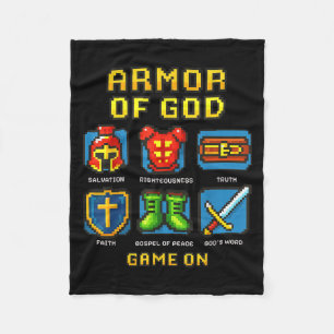 Armour Of God Pixel Faith Christian Video Game Gam Fleece Blanket
