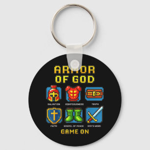 Armour Of God Pixel Faith Christian Video Game Gam Key Ring