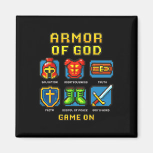 Armour Of God Pixel Faith Christian Video Game Gam Magnet