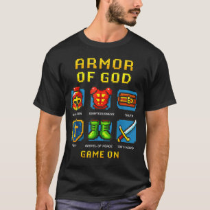 Armour Of God Pixel Faith Christian Video Game T-Shirt