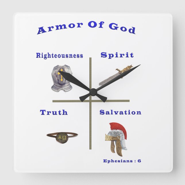 Armour of God products Square Wall Clock (Front)