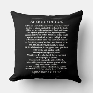 Armour of God Scripture Throw Pillow