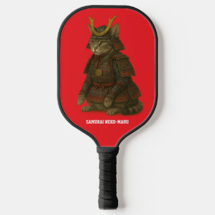 Armoured Cat Warrior Illustration Pickleball Paddle