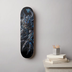 Armoured Cyber Dragon Claw Deck - 3D Black Blue Skateboard