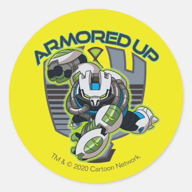 Armoured Up - Omni-Kix Slapback Classic Round Sticker (Front)