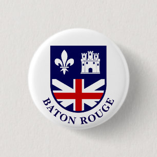 Arms of Baton Rouge, Louisiana 3 Cm Round Badge