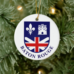 Arms of Baton Rouge, Louisiana Ceramic Ornament