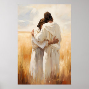 Arms of Mercy Jesus and Man Christian Wall Art