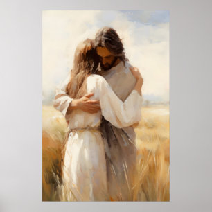 Arms of Mercy, Jesus and Woman, Christian Wall Art