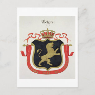 Arms of the Belgian Royal Family, from a collectio Postcard