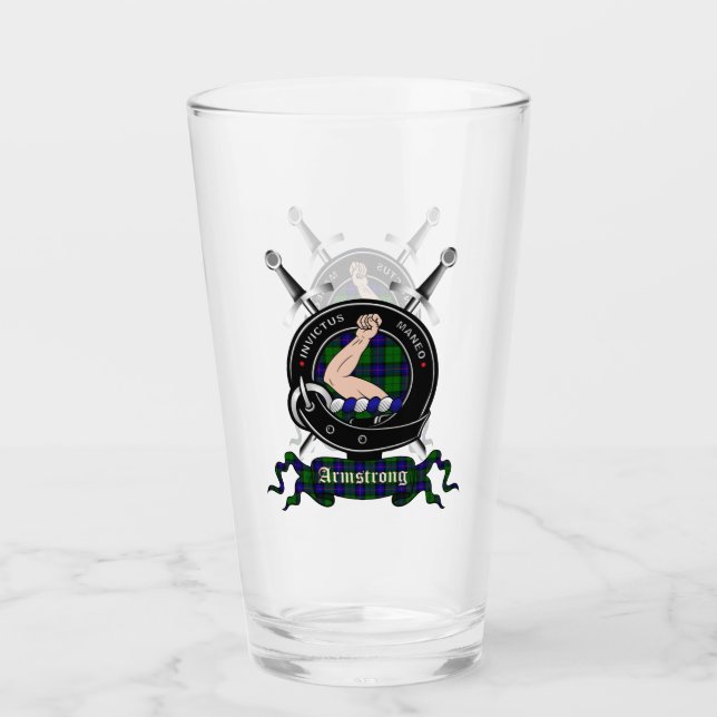 Armstrong Clan Badge Pint Glass (Front)