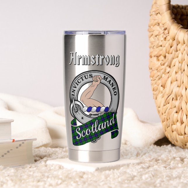 Armstrong Clan Badge & Tartan Insulated Tumbler (Living Room (Rotated))