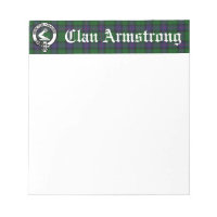 Armstrong Clan Crest Badge & Tartan Notepad