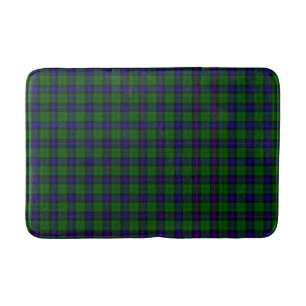Armstrong clan tartan blue green plaid bath mat