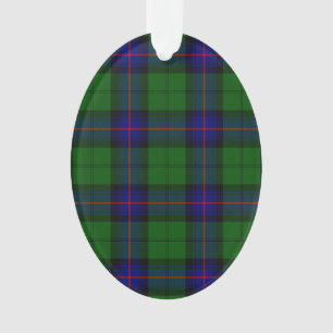 Armstrong clan tartan blue green plaid ornament