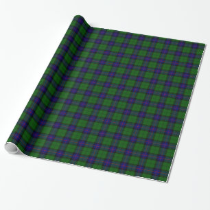 Armstrong clan tartan blue green plaid wrapping paper