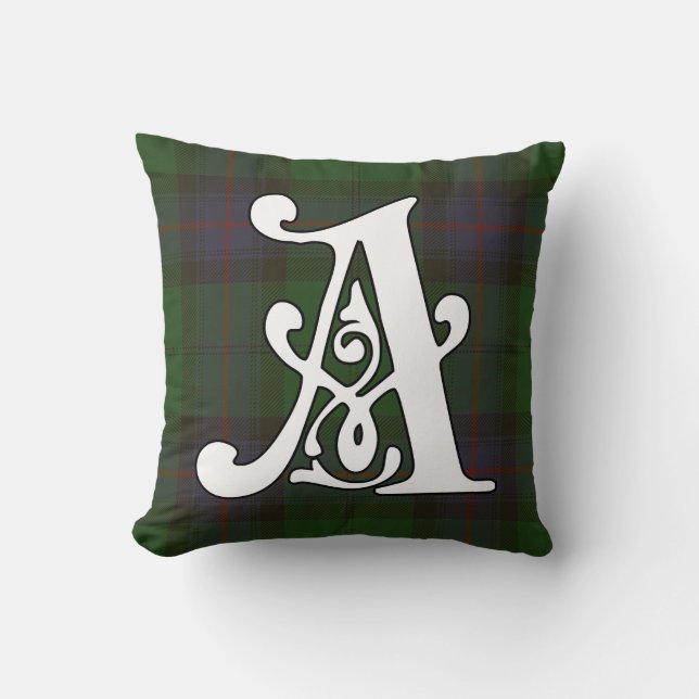 Armstrong Clan Tartan Monogram Cushion (Front)