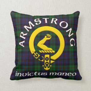 Armstrong Coat of Arms Invictus Maneo Cushion