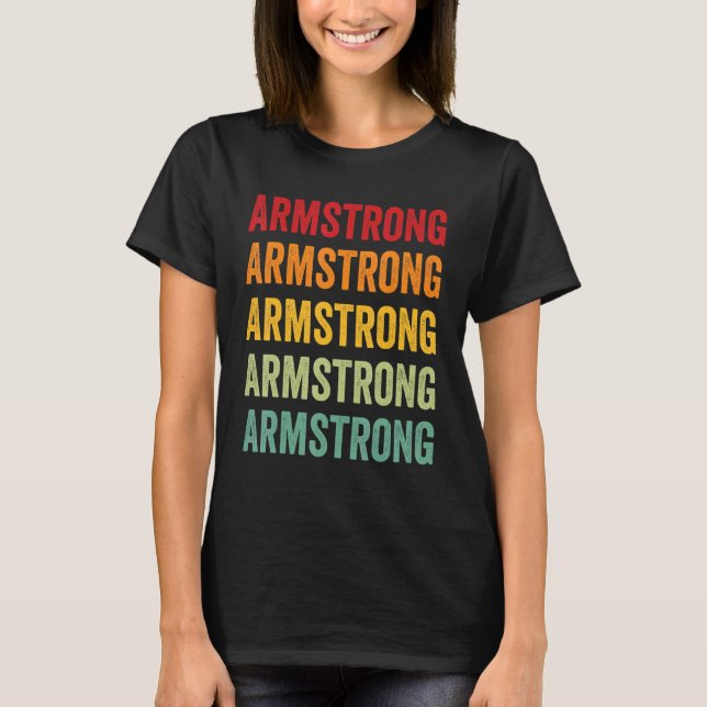 Armstrong County Texas Rainbow Text Design T-Shirt (Front)