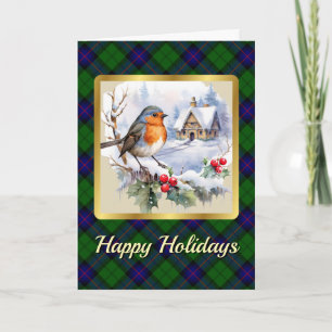Armstrong Crest & Tartan w/Robin Personalised Card