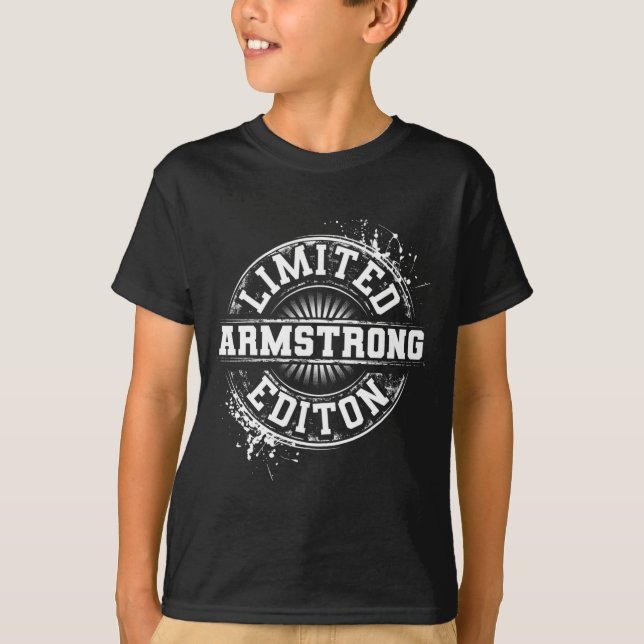 Armstrong Funny Surname Family Tree Birthday Reuni T-Shirt (Front)