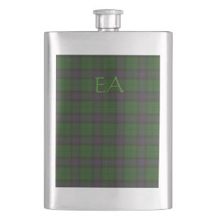 Armstrong Official Clan Tartan with your initials Hip Flask