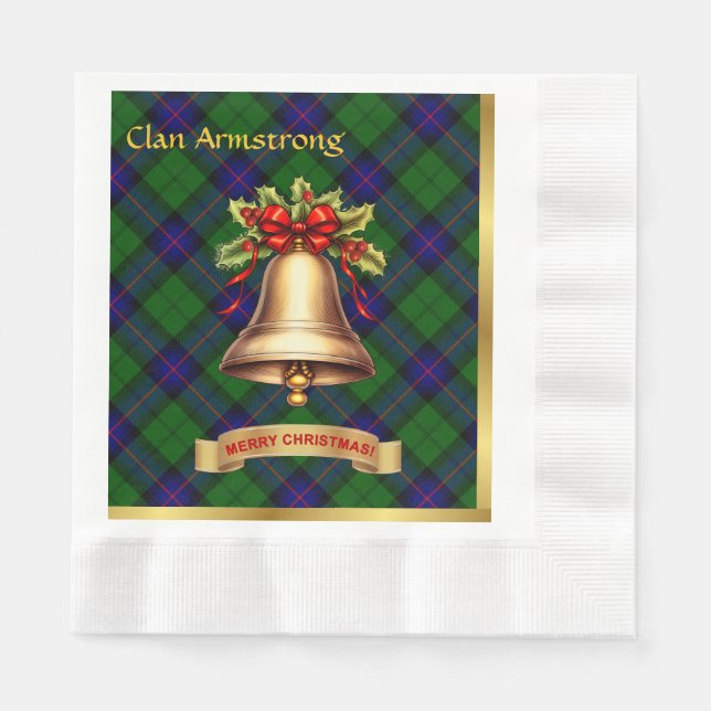 Armstrong Personalised Tartan Christmas Napkin (Front)
