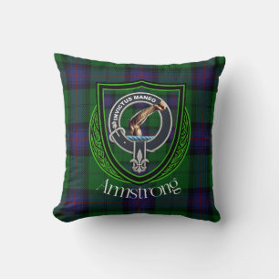Armstrong Scottish Clan Tartan & Crest Cushion