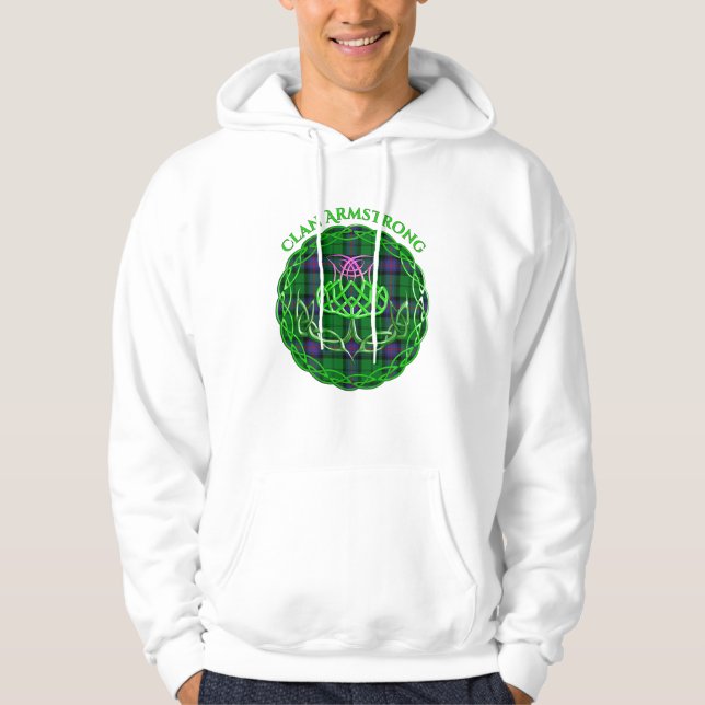 Armstrong Scottish Tartan Celtic Thistle Hoodie (Front)