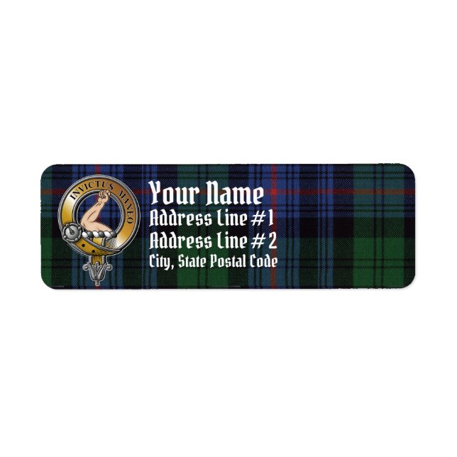 Armstrong Tartan & Badge Return Address Label (Front)
