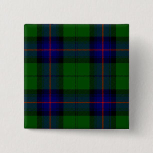 Armstrong tartan blue and green plaid 15 cm square badge