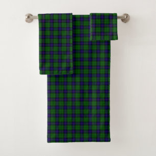 Armstrong tartan blue and green plaid bath towel set