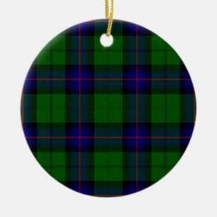 Armstrong tartan blue and green plaid ceramic ornament